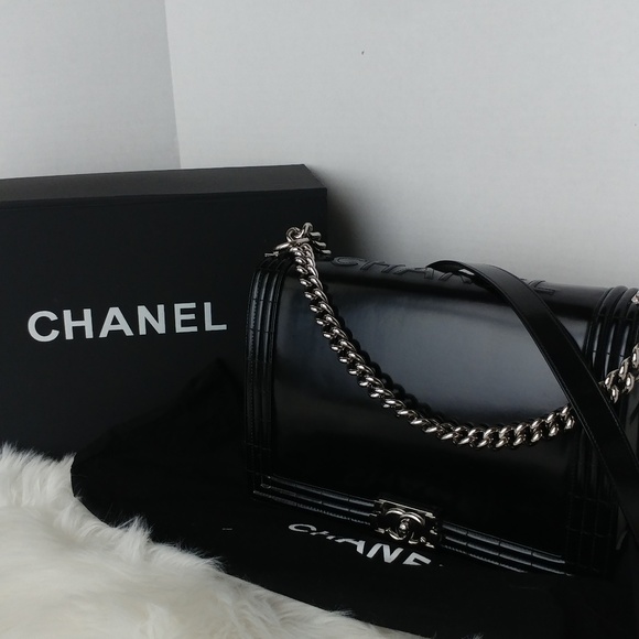Gorgeous Chanel Reverso glazed boy bag size Large - Picture 4 of 12